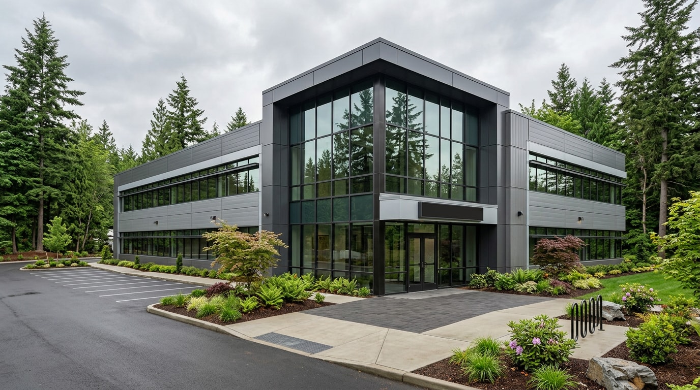 Finished commercial building constructed by a design-build firm in Snohomish County, WA