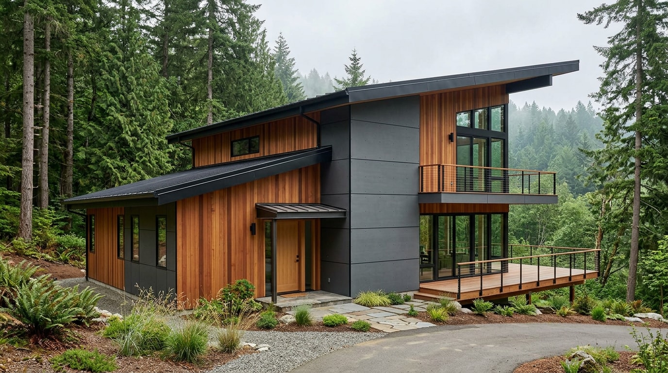 Finished custom home built with structural insulated panel construction in Whatcom County, WA